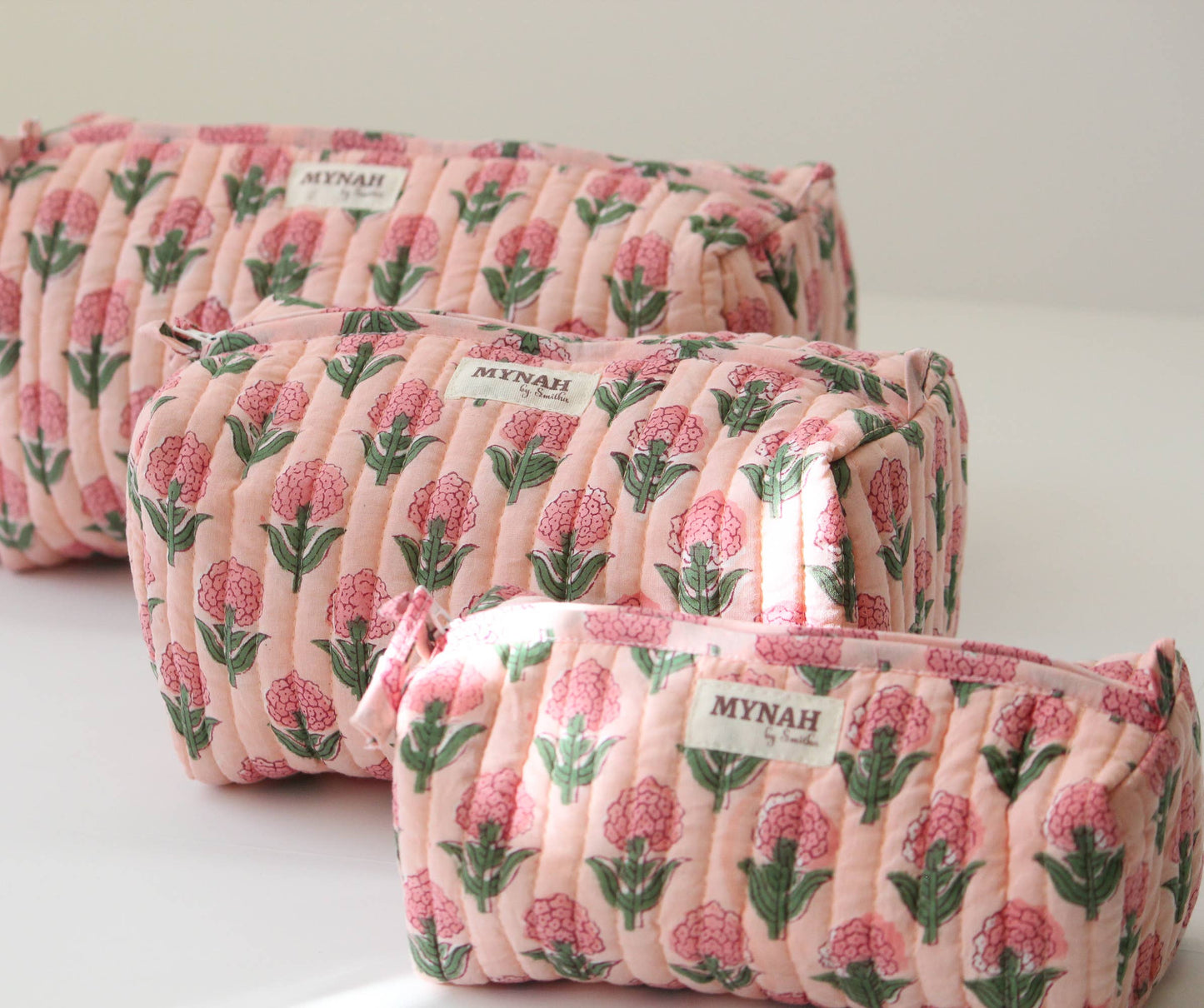 Blush Marigold Quilted Travel Pouch