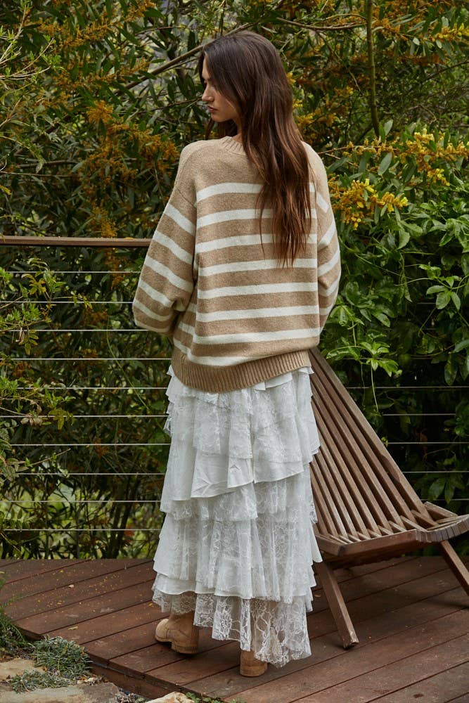 By Together Oversized Striped Sweater Top