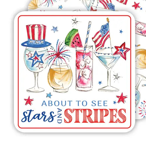 Patriotic Cocktails Square Coaster