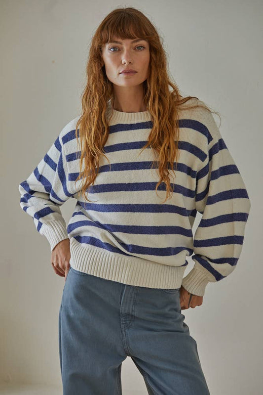 By Together Oversized Striped Sweater Top