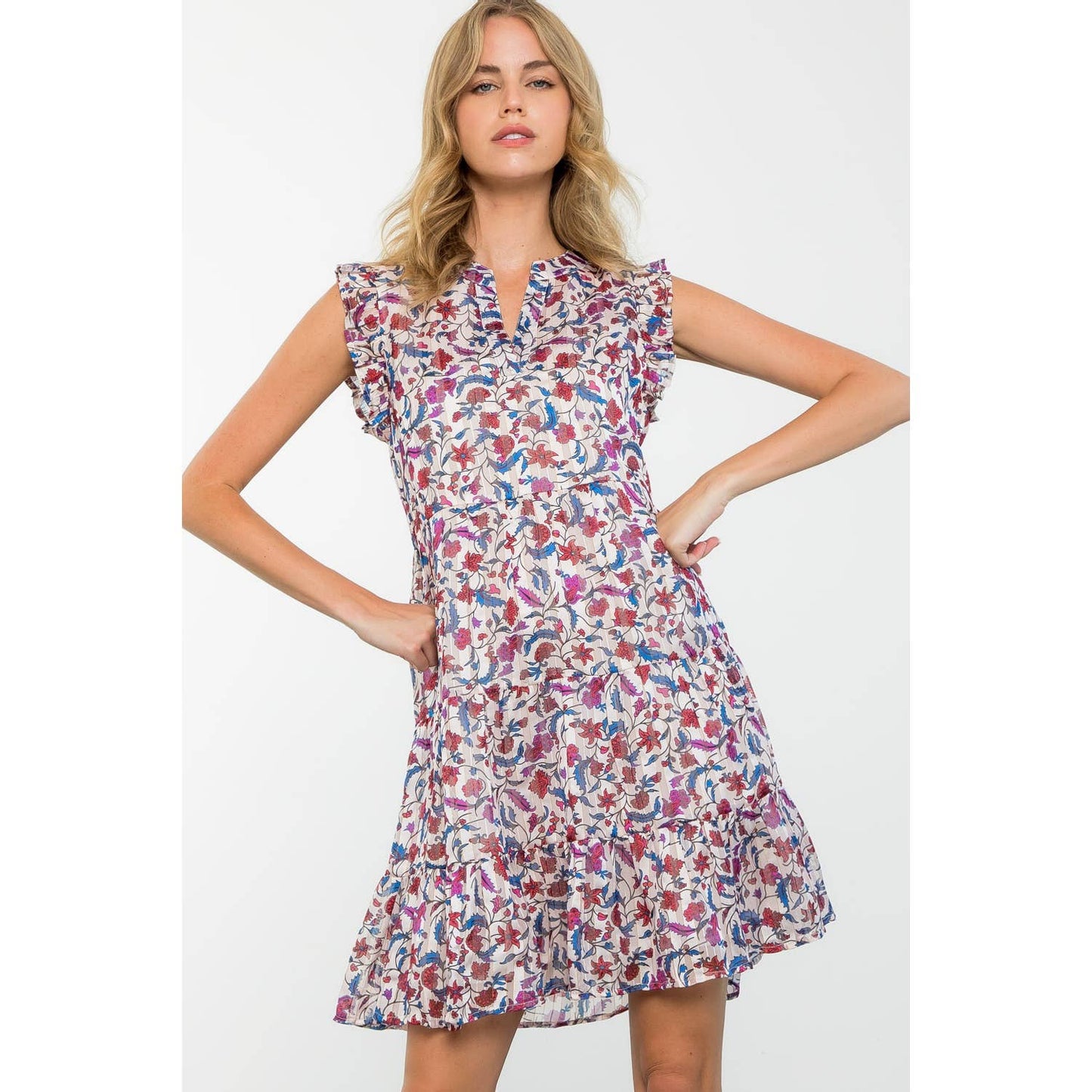 THML Flora Gold Thread Dress