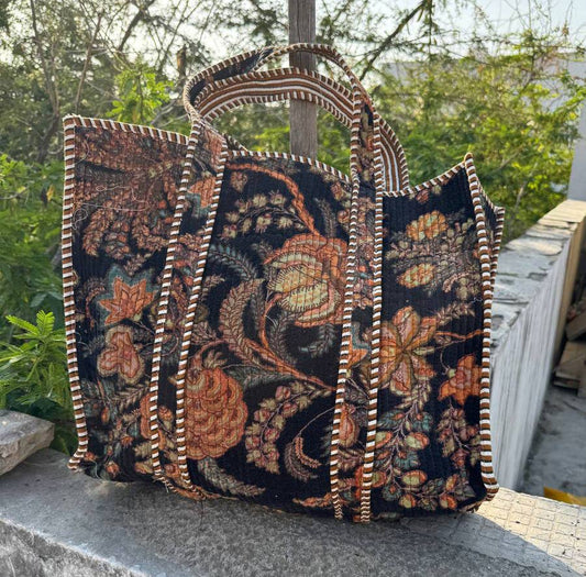 Floral Velvet Large Tote
