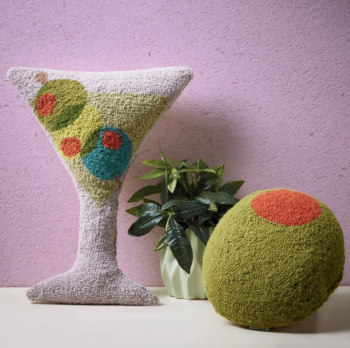 Martini Glass Shape Hook Pillow