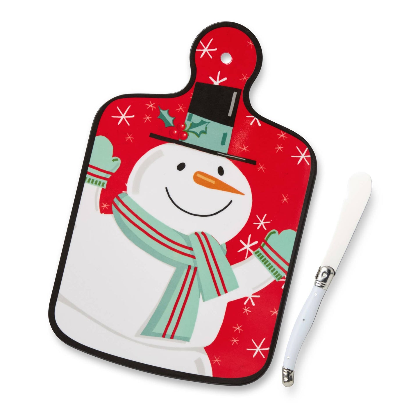 Snowman Cheese Board and Knife Gift