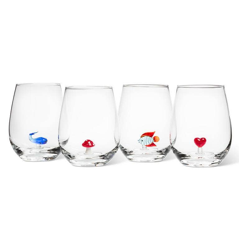 Heart Icon Stemless Wine Glass