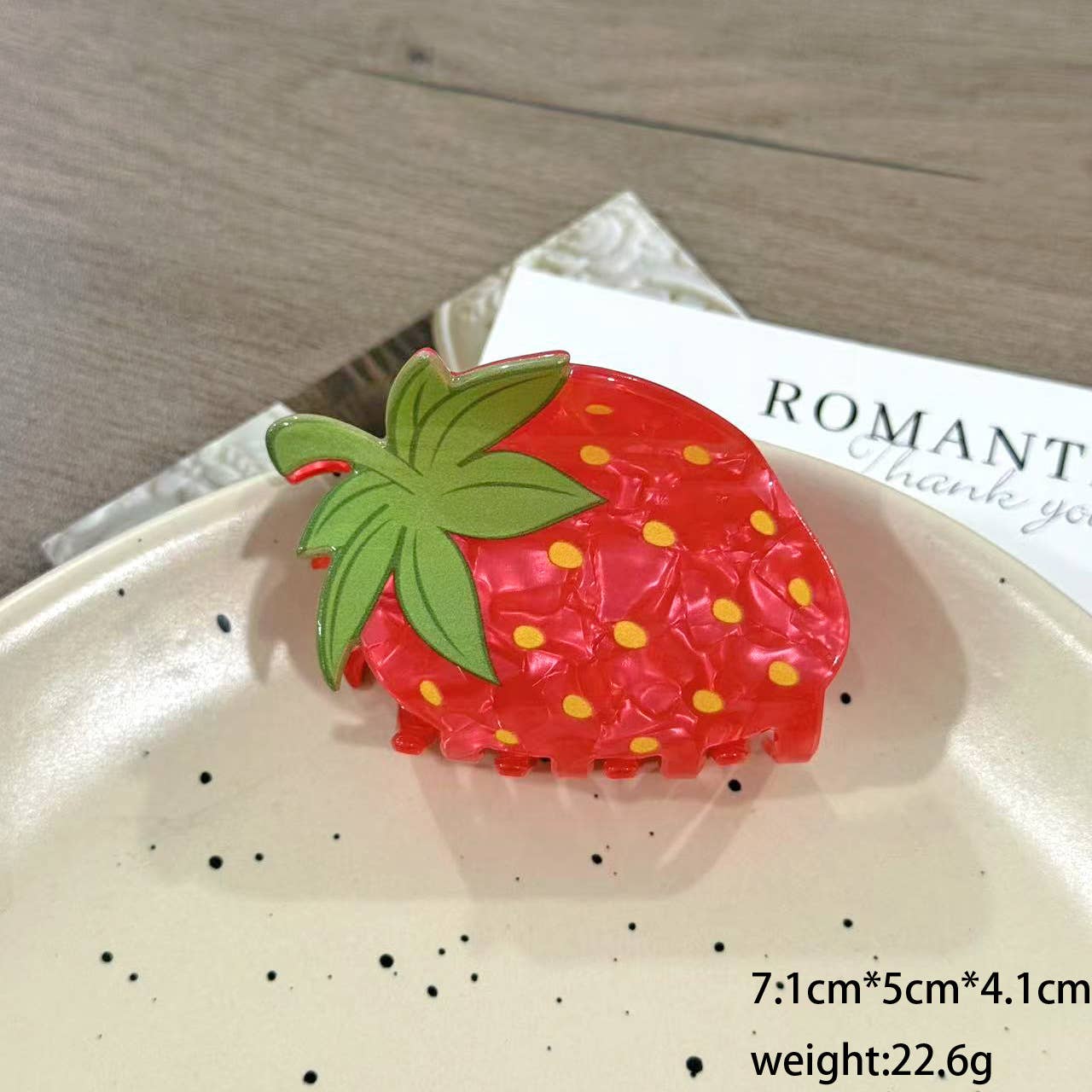 Fresh Fruit Design Hair Claw, Strawberry & Lemon Hair Clip