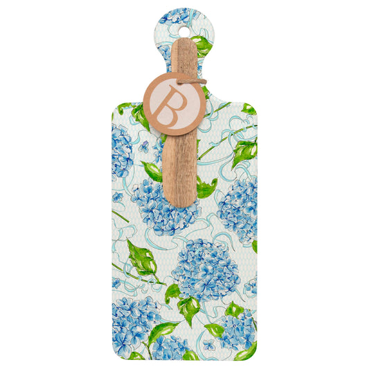 Hydrangea Cheese Board & Wood Spreader Set