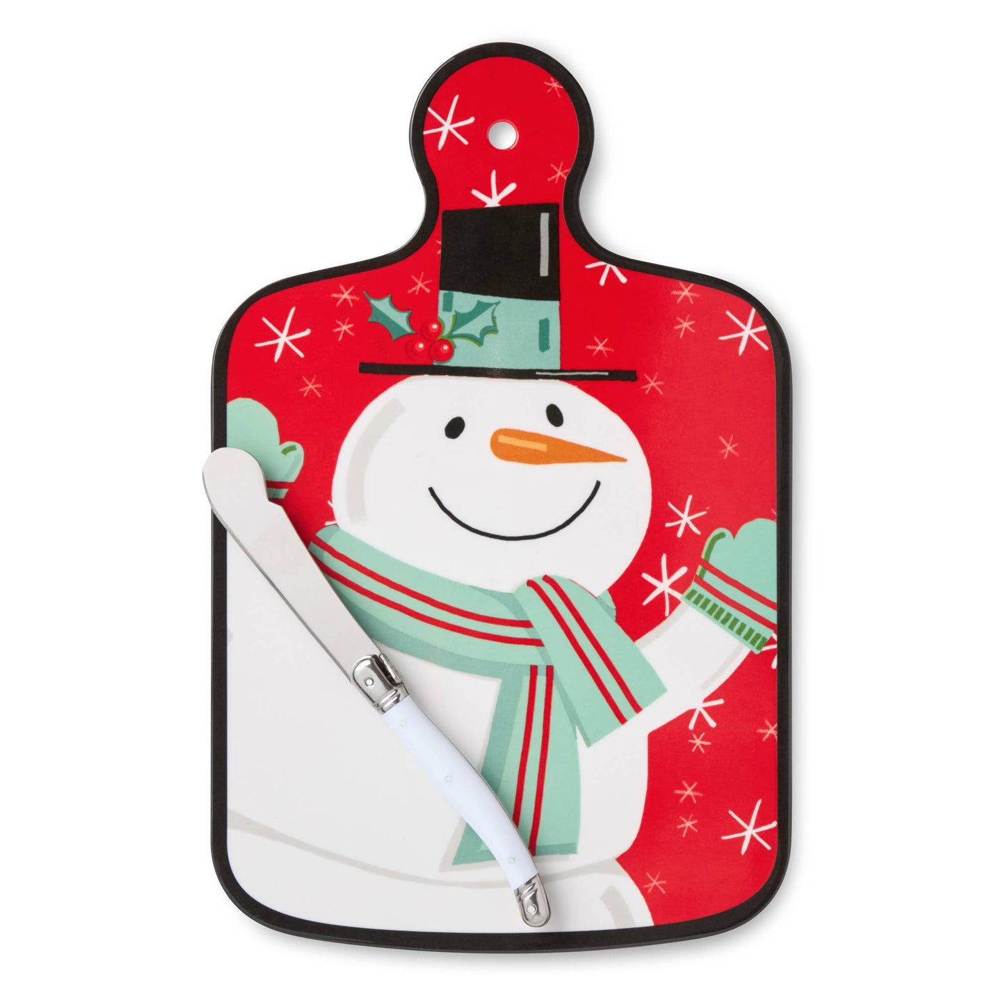 Snowman Cheese Board and Knife Gift