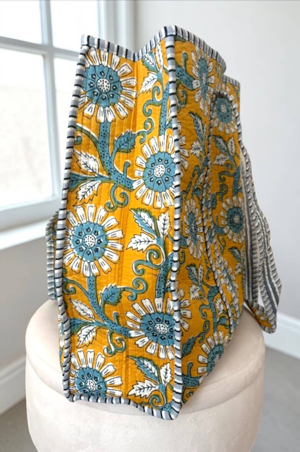 Rourke Yellow Floral Patterned Tote Bag