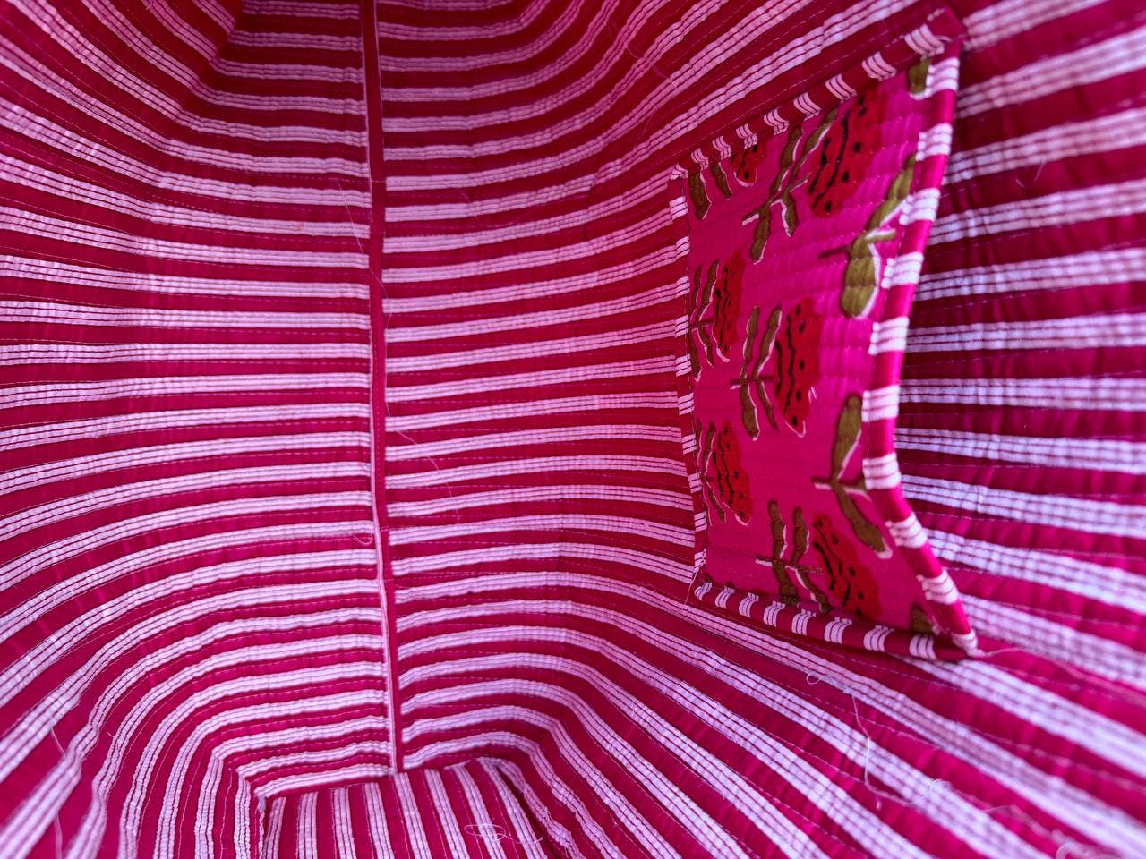 Hot Pink Block Print Tote