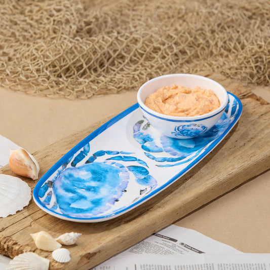 Beach House Melamine Crab Oval Tray