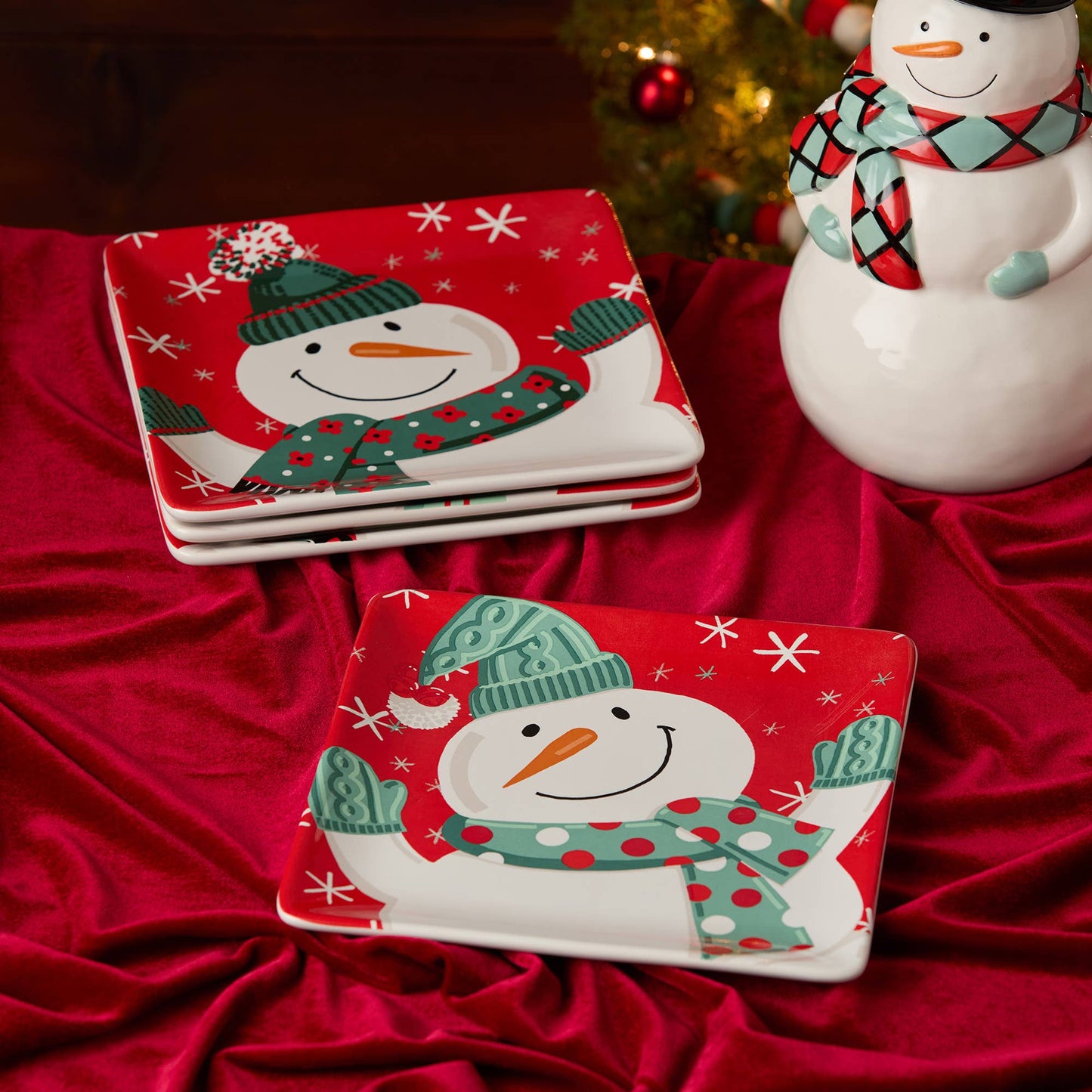 Snowman Dessert Plates