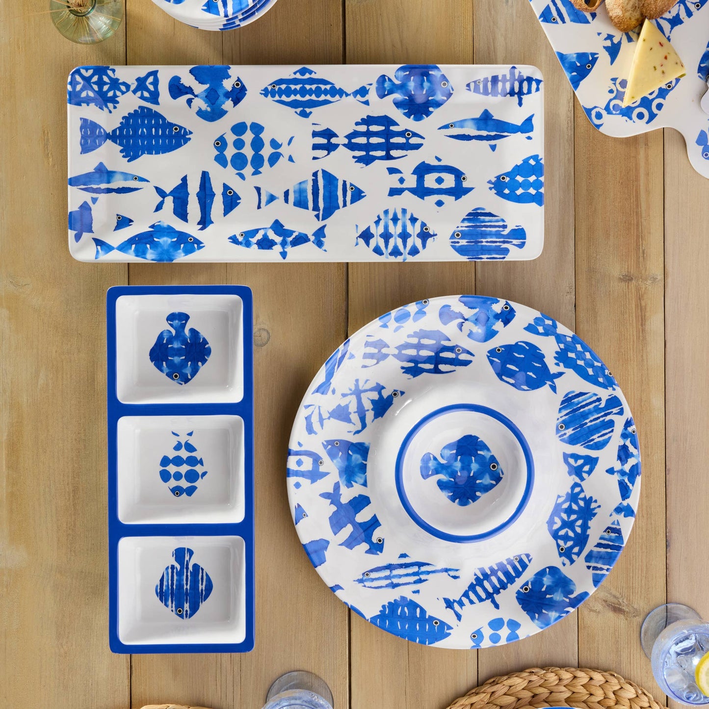 Fish Melamine 3-Section Tray