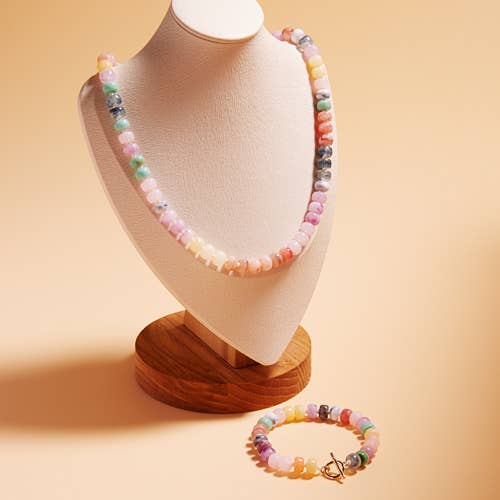 Small Ombre Beaded Mixed Stretch Bracelet