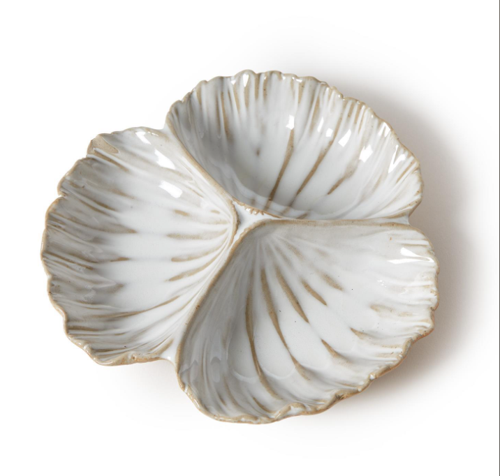 Two's Company 3 Section Shell Tidbit Dish Tray