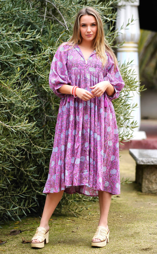 Mylah Block Printed Midi Dress