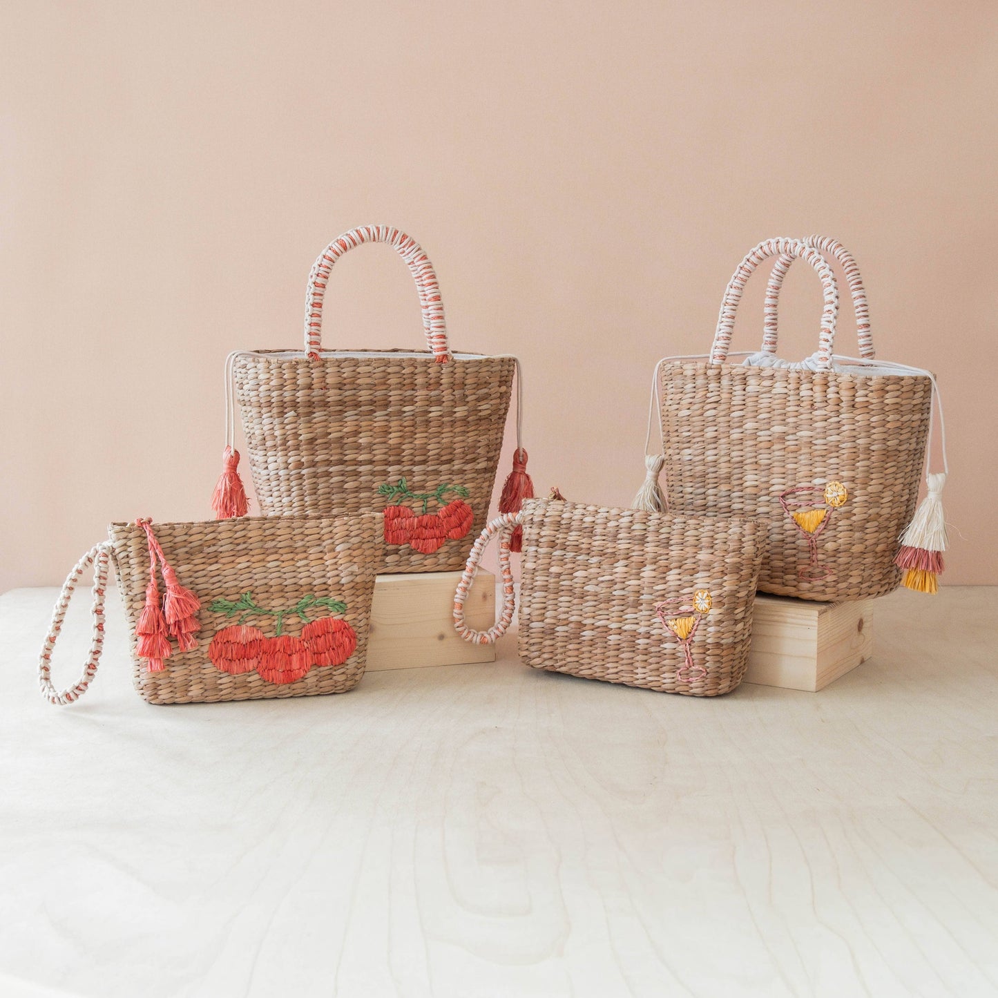 Mini Woven Pouch with Wristlet and Embroidered Tomato – Artisan Wristlet | LIKHÂ