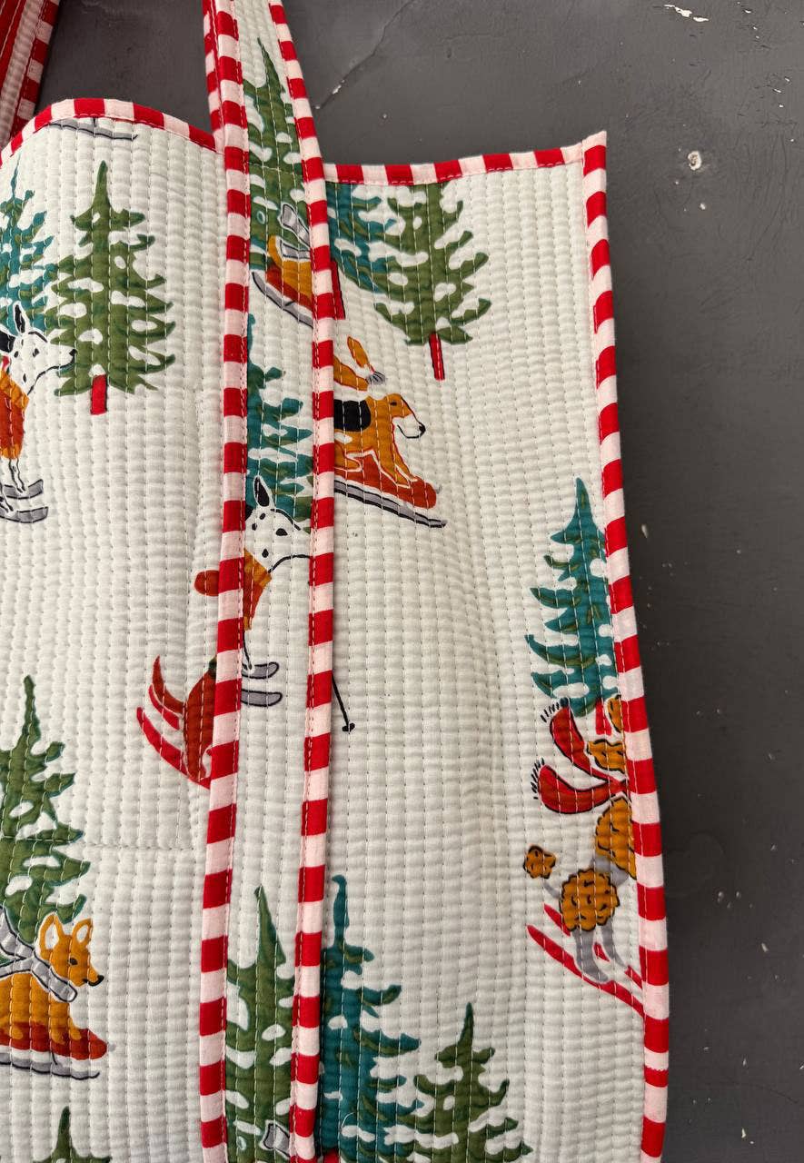 Holiday Cotton Large Tote