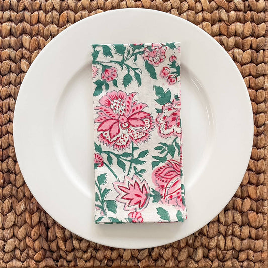 Flower Garden Block Print Napkins