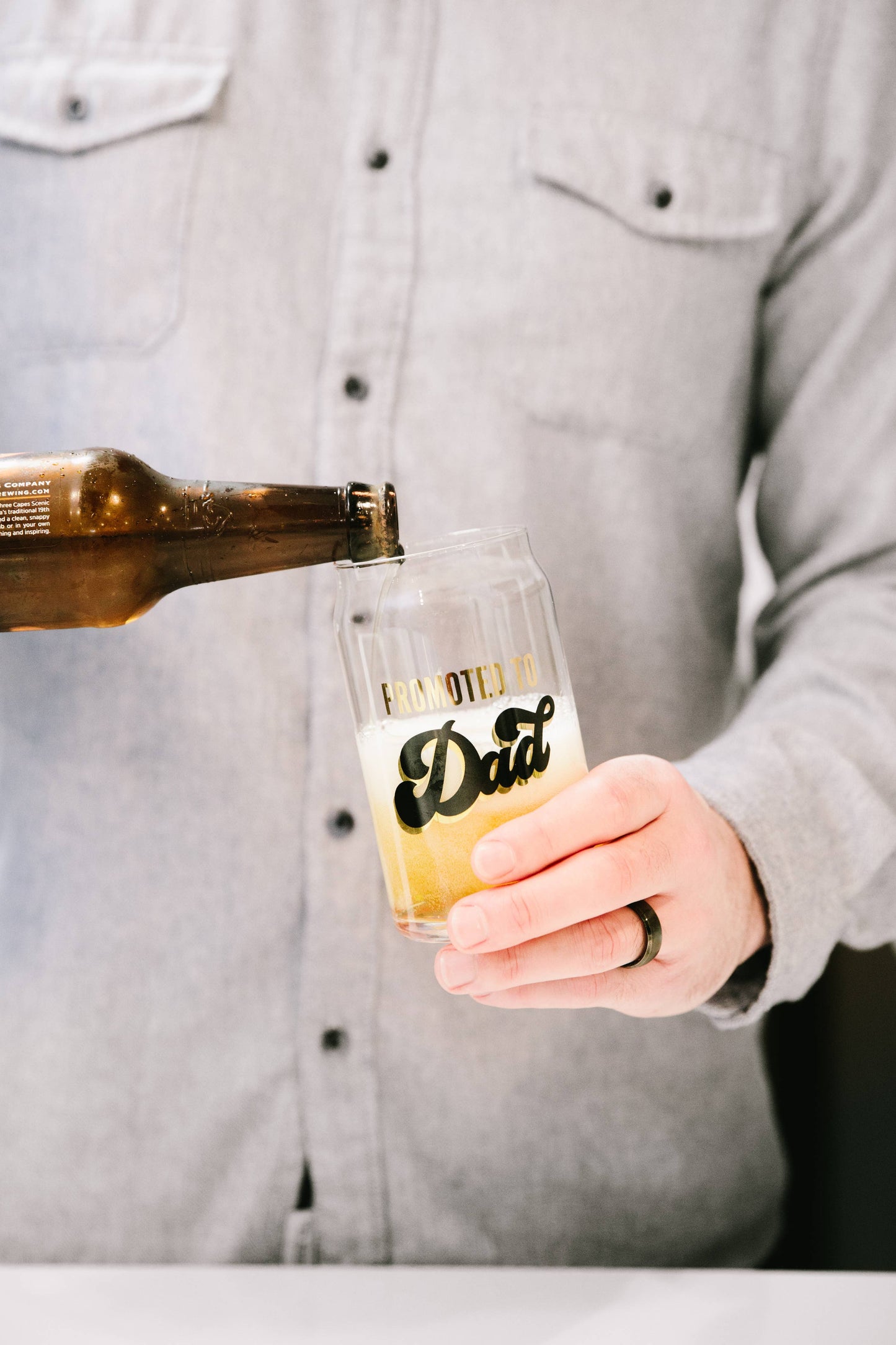 Promoted to Dad Beer Glass