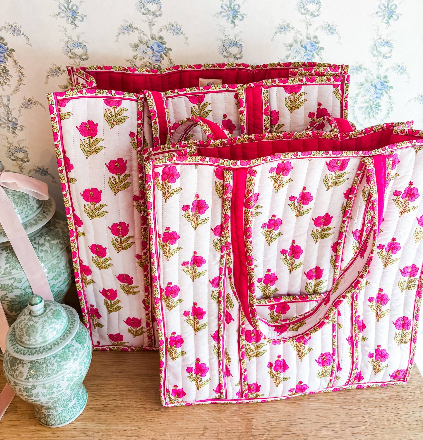 Magnolia Large Quilted Tote Bag