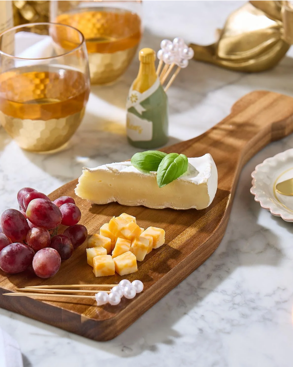 Two's Company Champagne Bottle Serving Board