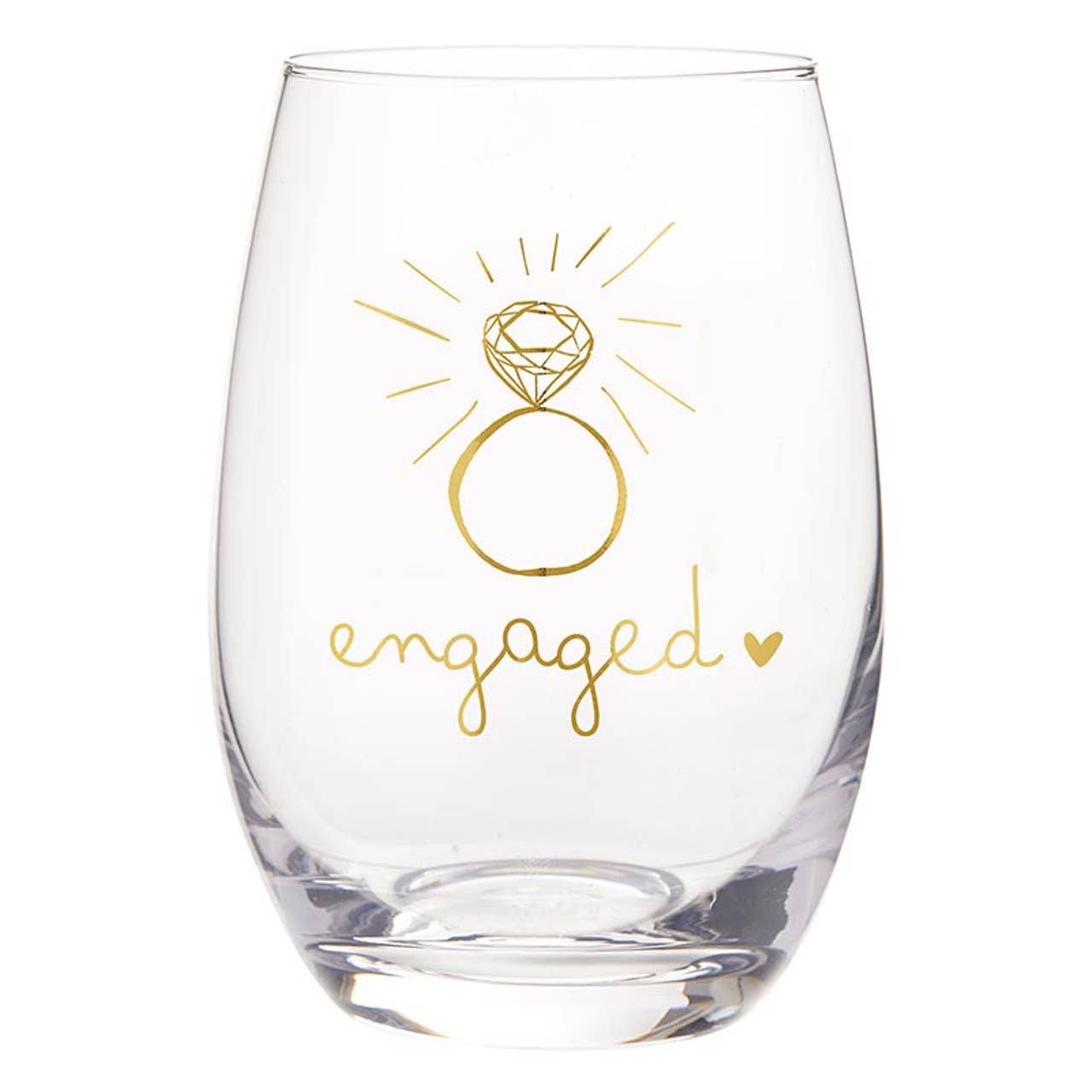 Engaged Stemless Wine Glass