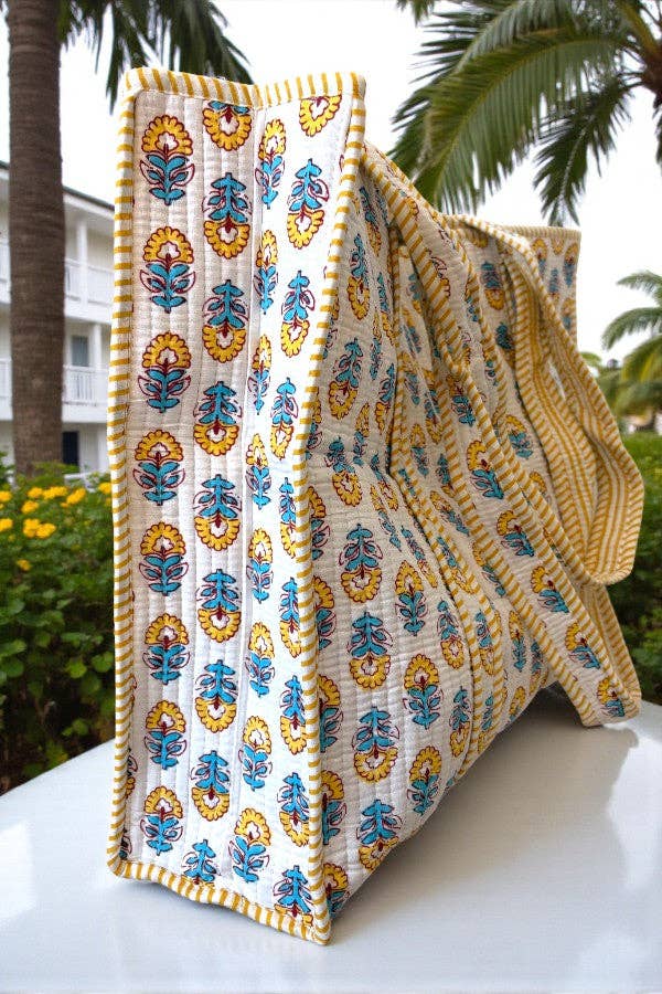 Halsey Yellow Floral Tote Bag