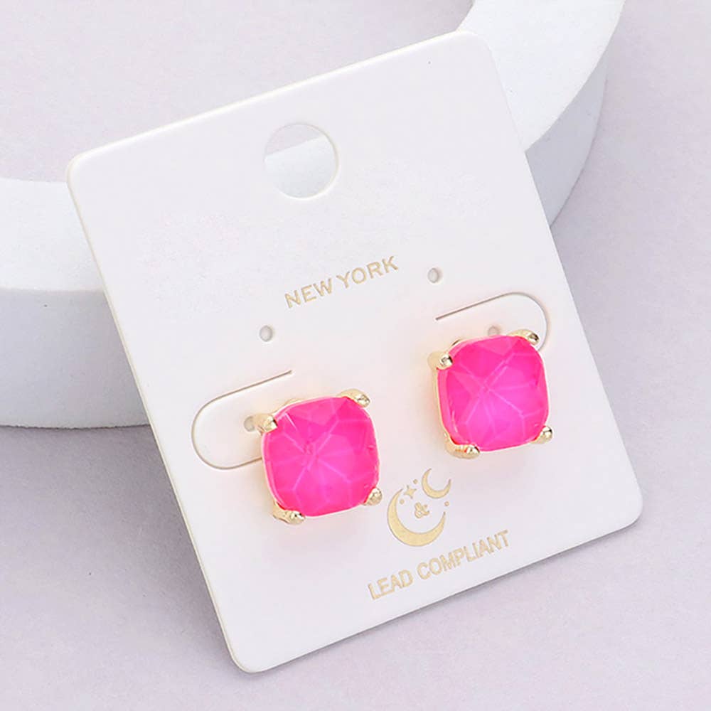Cushion Stud Earrings