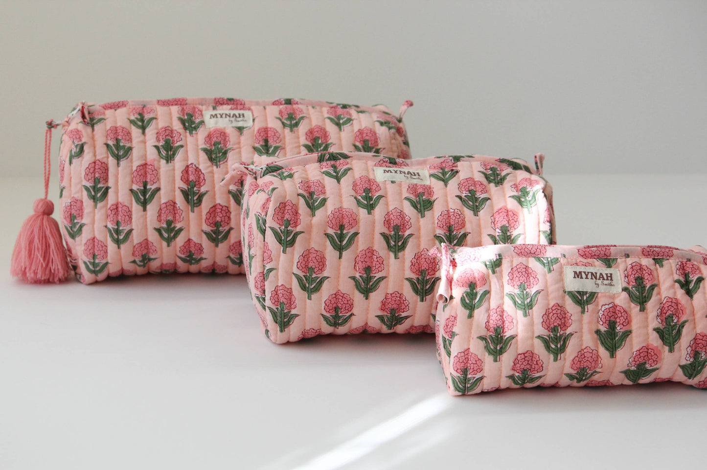 Blush Marigold Quilted Travel Pouch