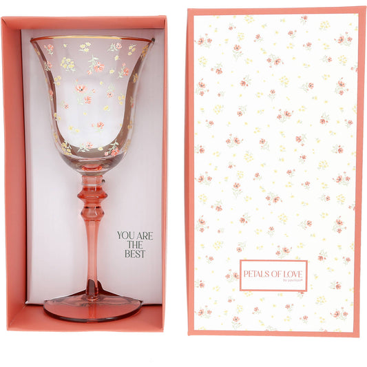 Petals Gift Box Wine Glass "The Best"