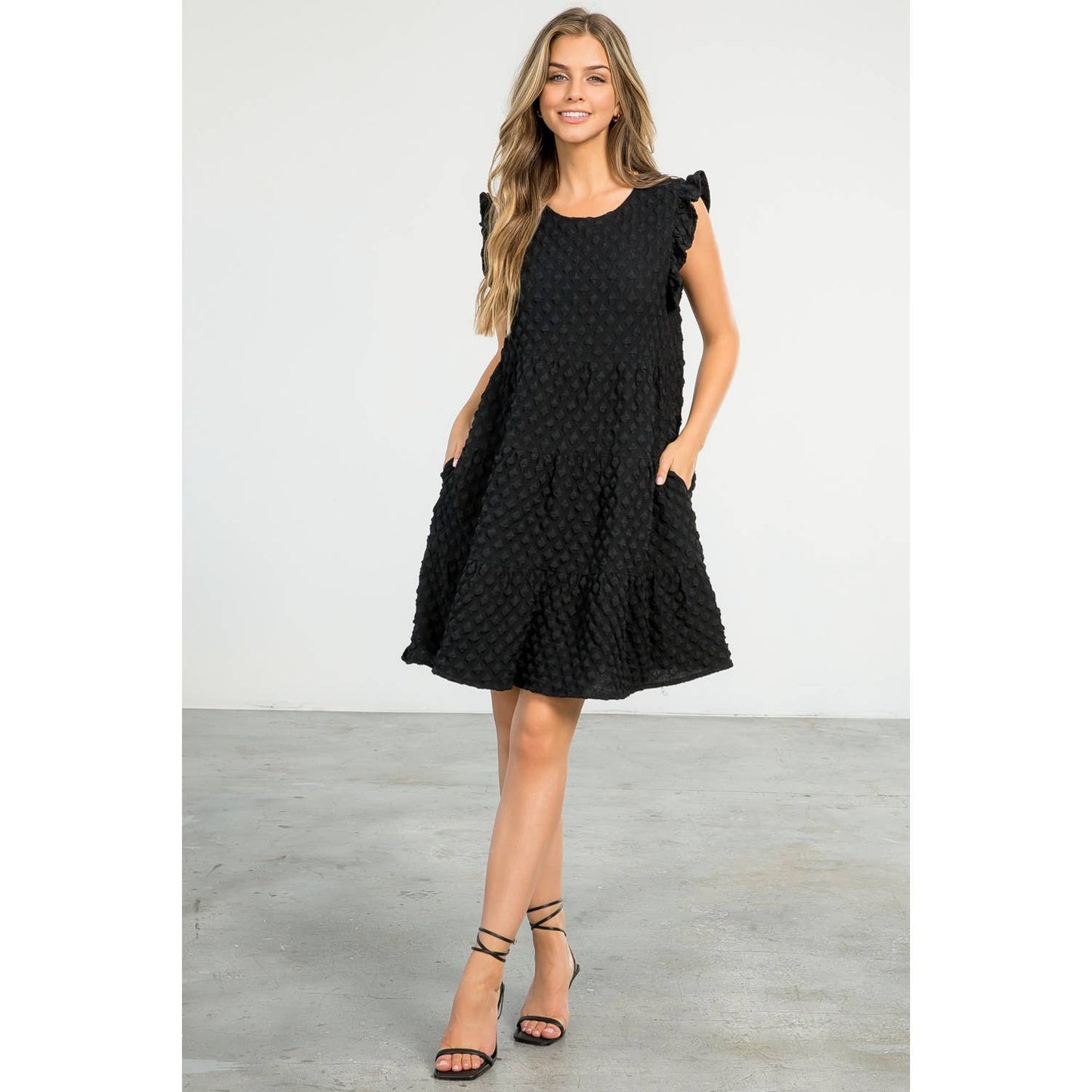 THML Textured Little Black Dress