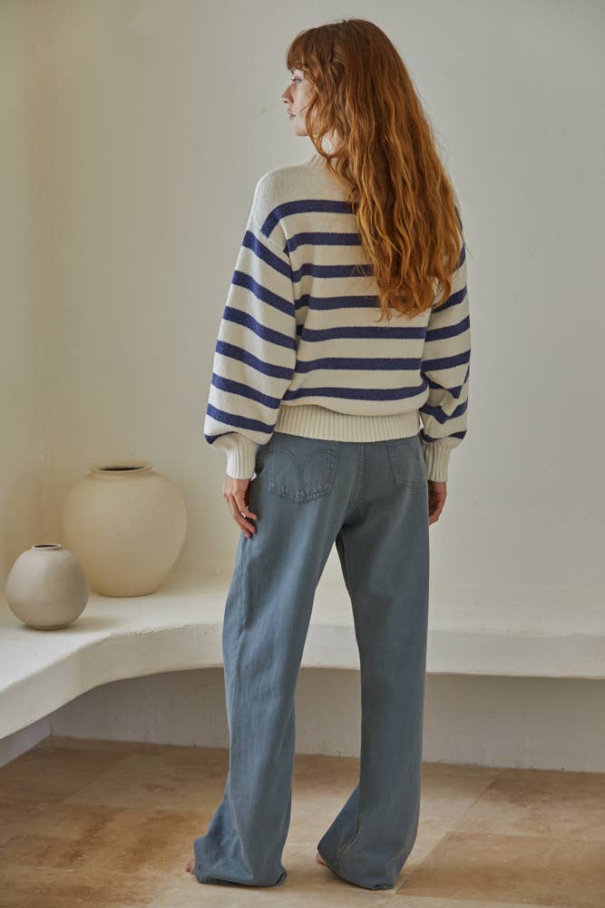 By Together Oversized Striped Sweater Top