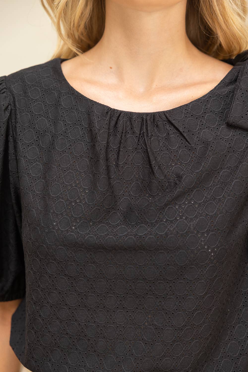 Shoulder Bow Knit Top