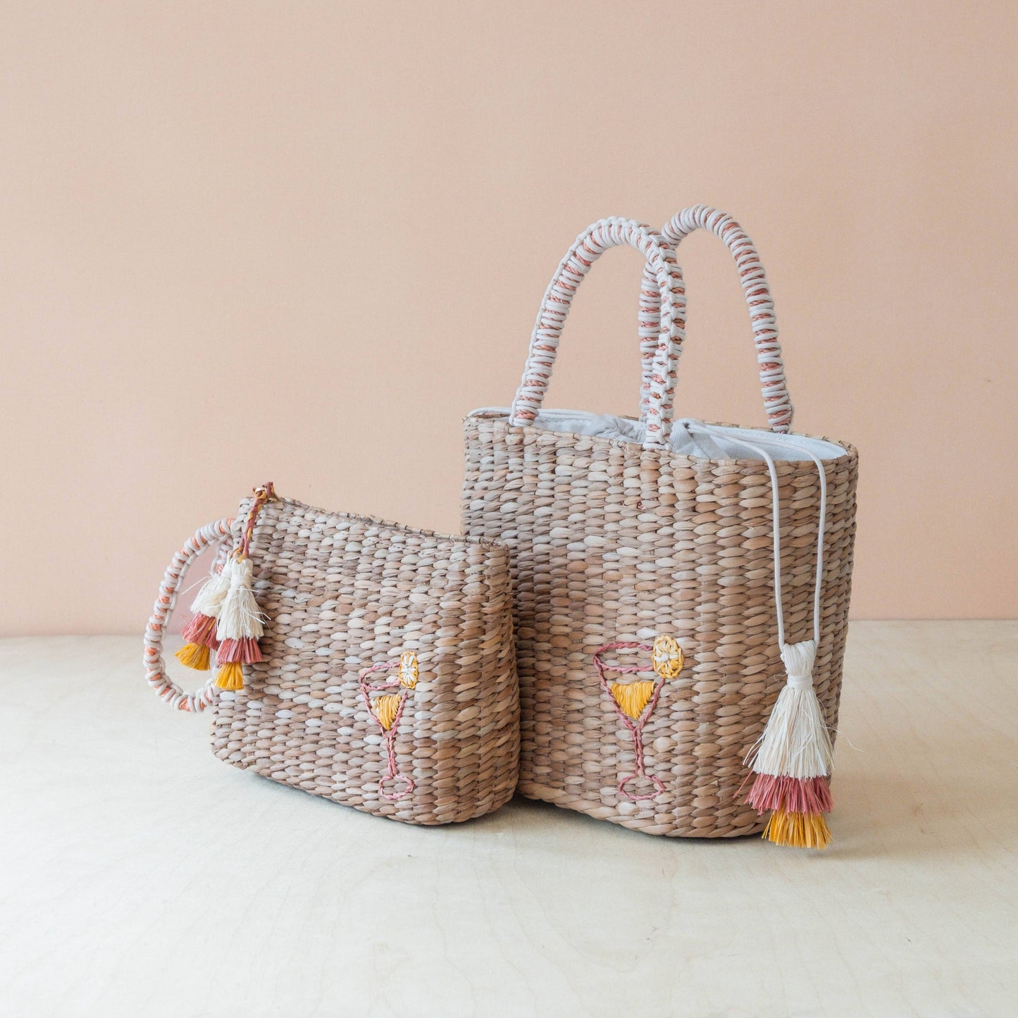 Woven Wristlet and Embroidered Cocktail