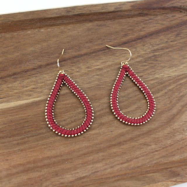 Faux Leather Teardrop  Earrings