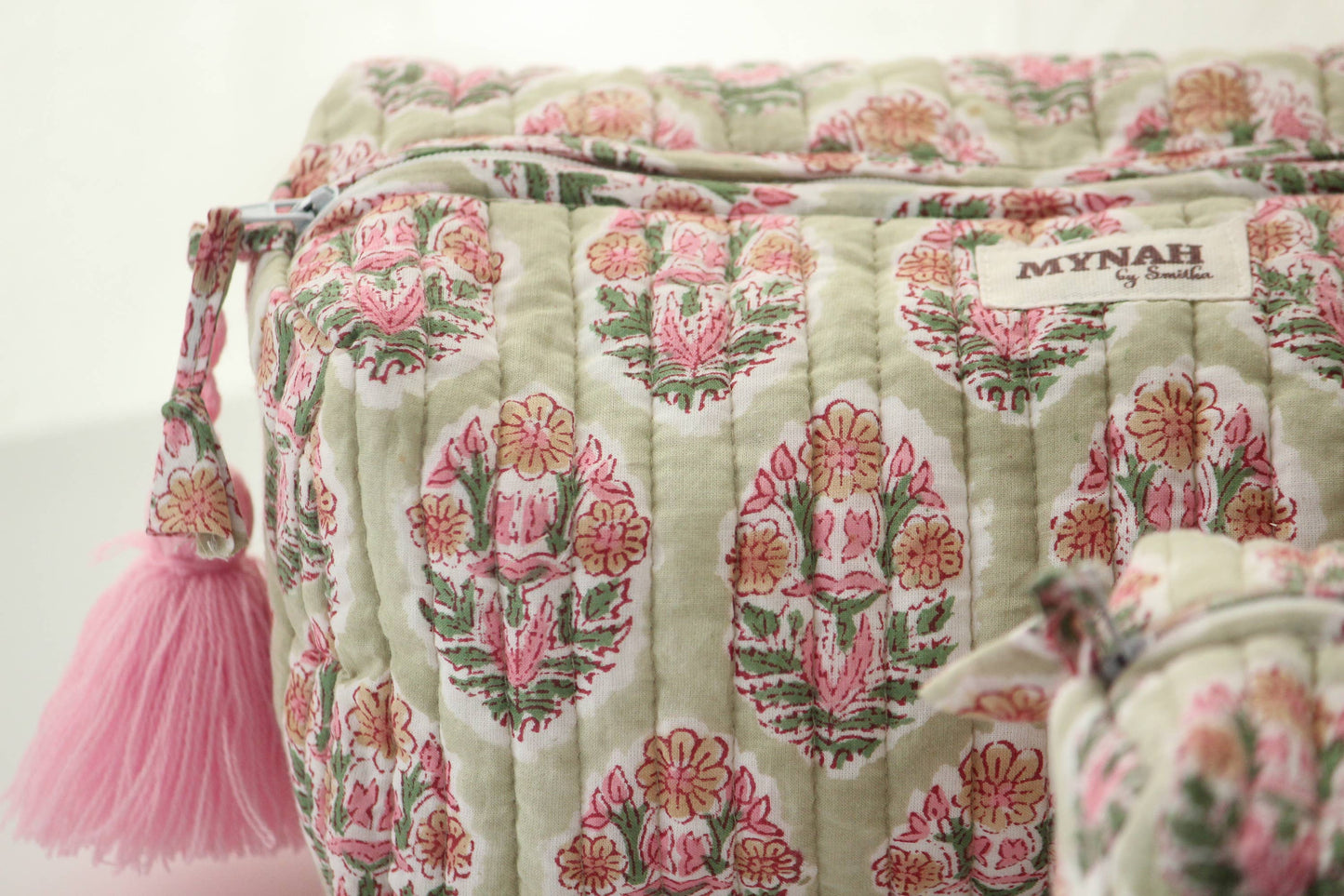 Pistachio Quilted Travel Pouch