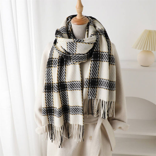 Plaid Fringe Scarf