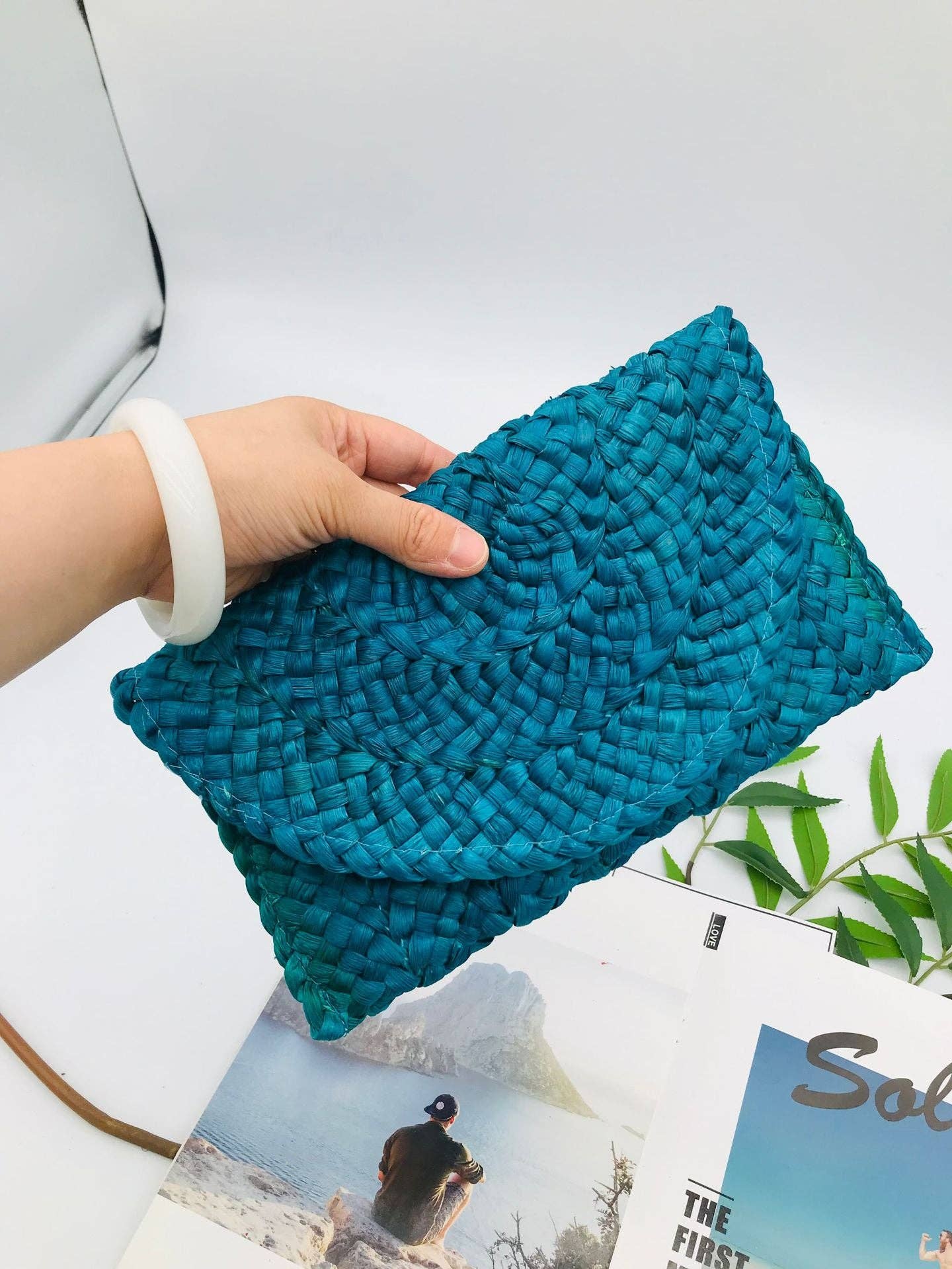 Woven Straw Handbag Clutch Bag
