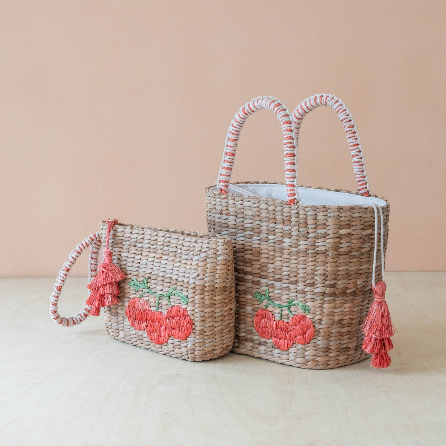 Mini Woven Pouch with Wristlet and Embroidered Tomato – Artisan Wristlet | LIKHÂ