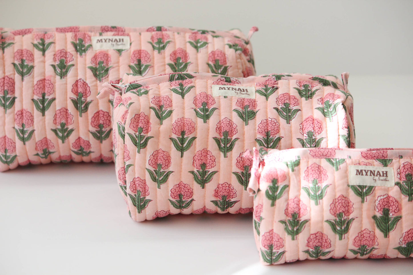 Blush Marigold Quilted Travel Pouch