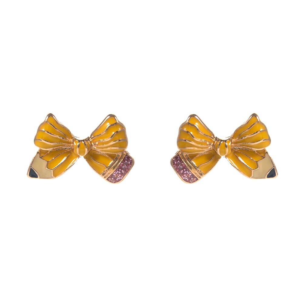 Bow Pencil Stud Earrings