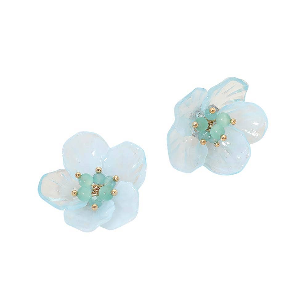 Resin Petal Flower Earrings