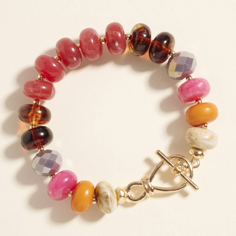 Ombre Chunky Beaded Stretch Bracelet