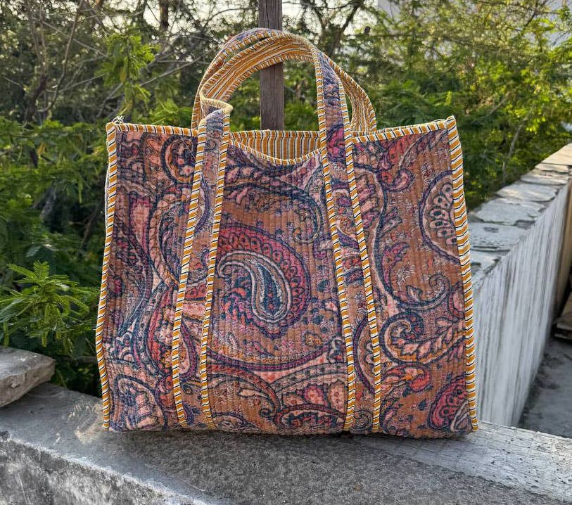 Paisley Velvet Large Tote