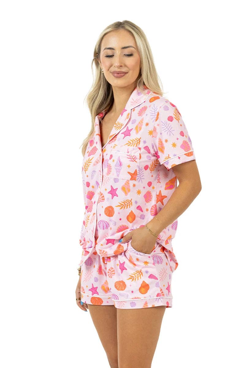 Beach Seashells Women's Pajama Shorts For Graduation