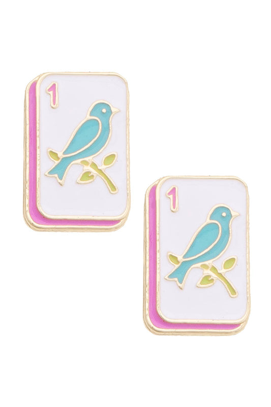 Bird Bam Enamel Stud Earrings