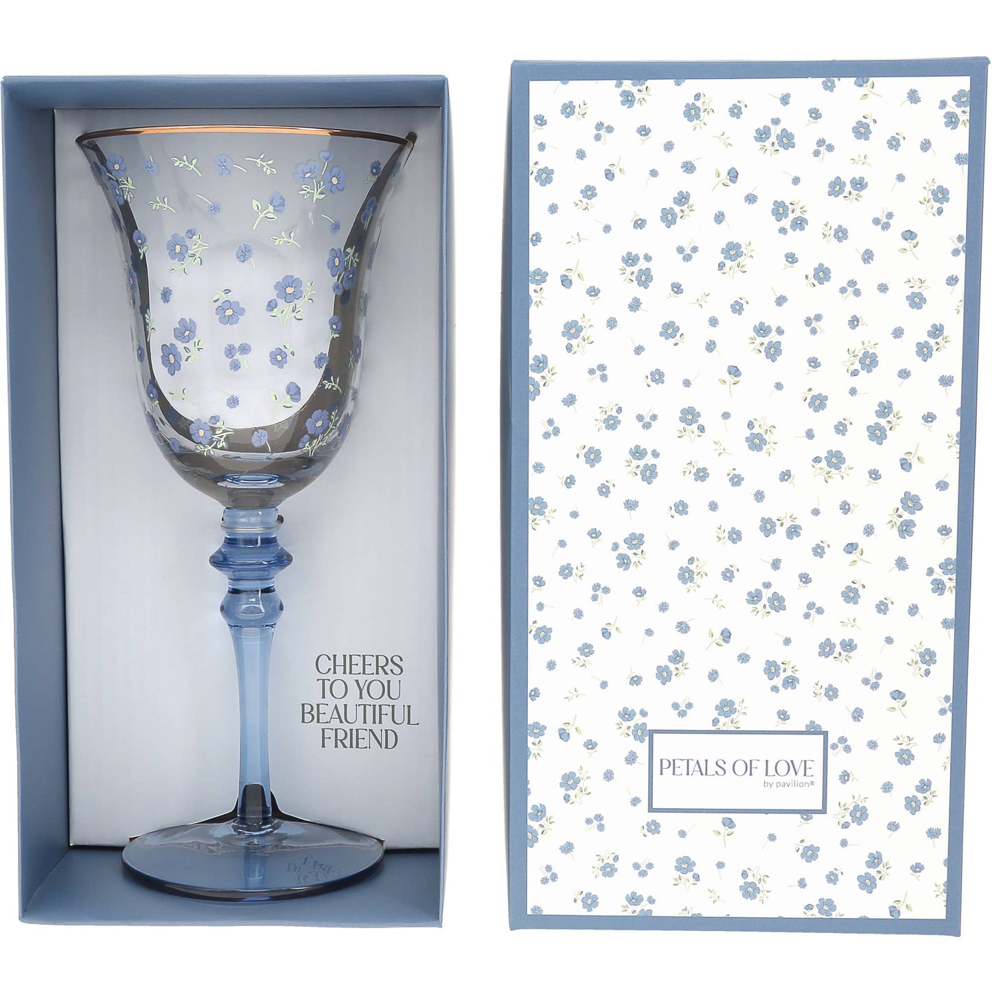Petals Gift BOXED Wine Glass 'Beautiful Friend"