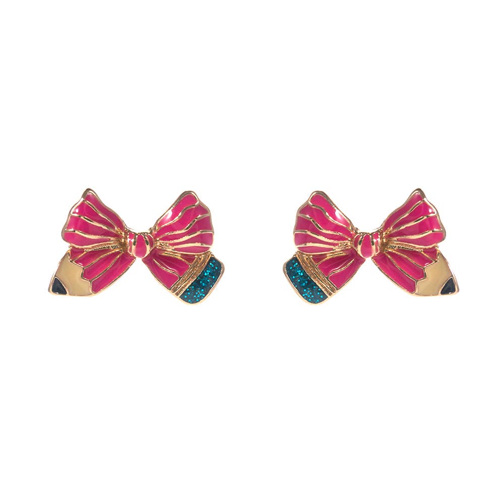 Bow Pencil Stud Earrings