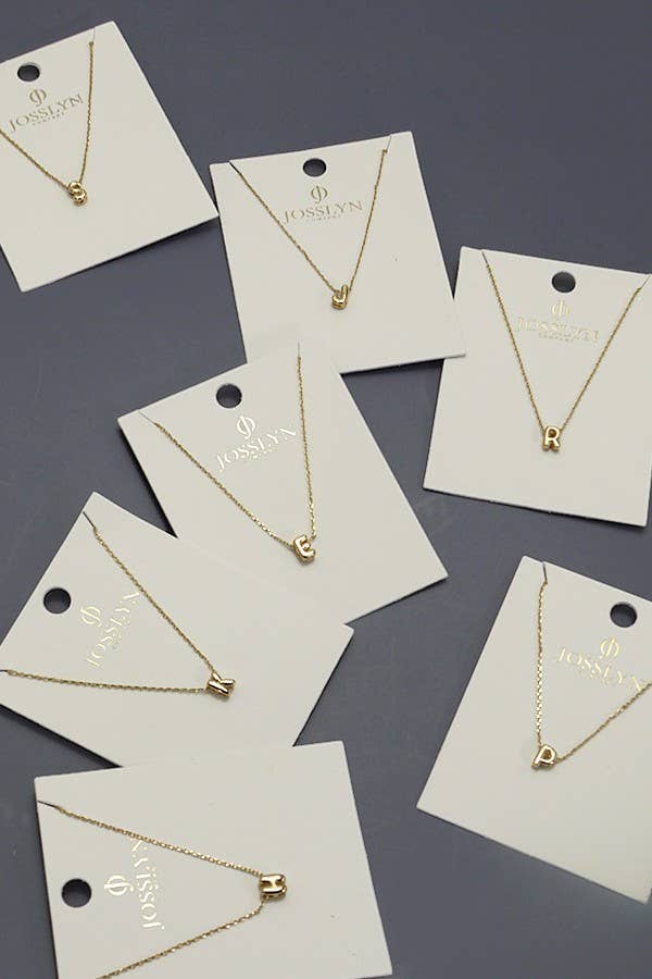 Mini Personalized Initial Bubble Letter Necklace